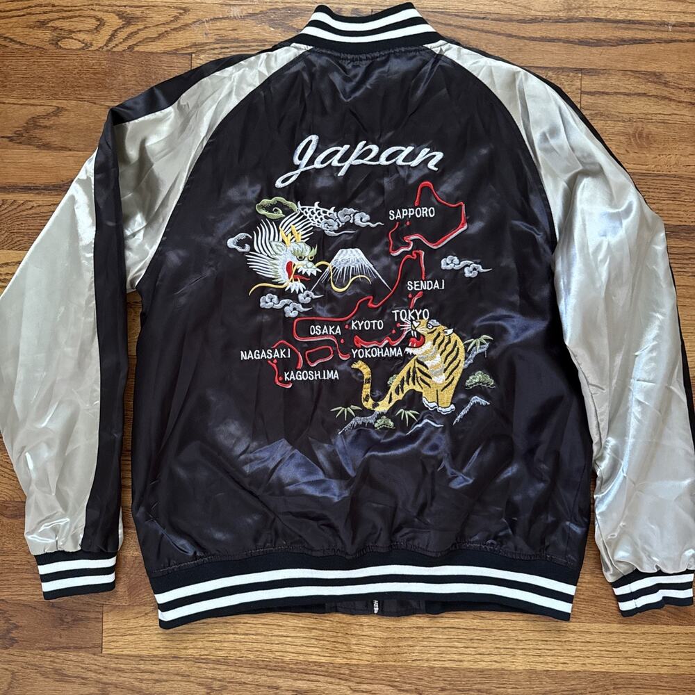 Souvenir Jacket With Padded Embroidery Tiger Dragon C21